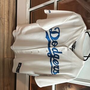 Majestic Dodgers White and Blue Jersey